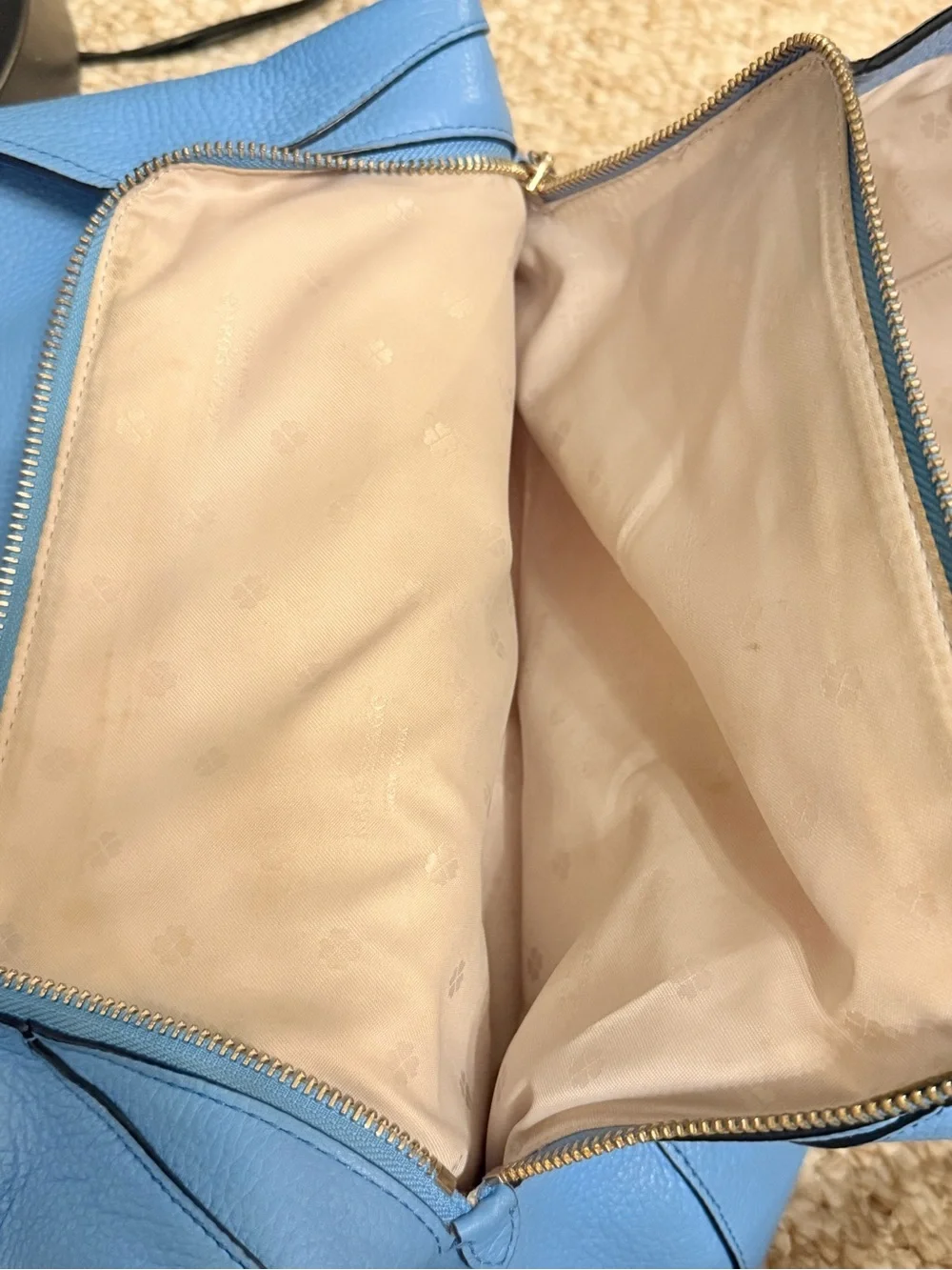 kate spade Sky Blue Leather Shoulder Bag with Tassel